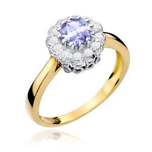 Pierścionek W0284 Tanzanit 0,50ct żółte złoto