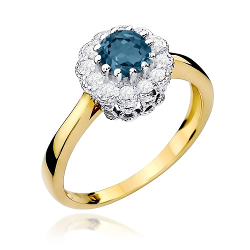Bague W0284 Topaze London Blue 0,50ct Or jaune
