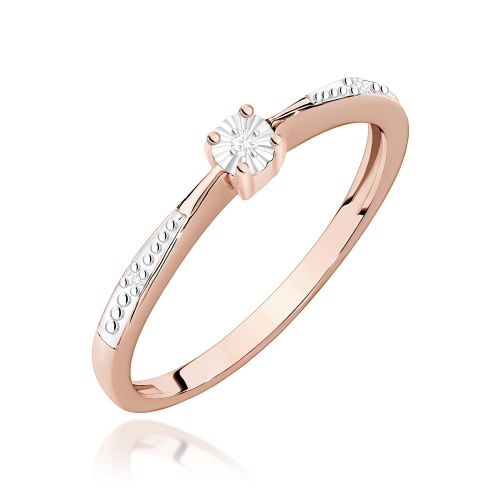 Bague W0465 Diamant 0,01ct Or rose