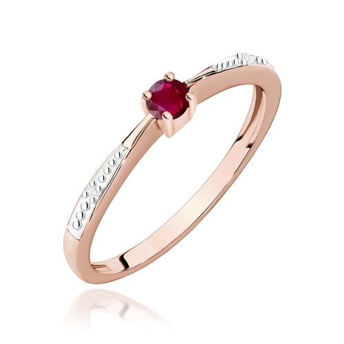 Pierścionek W0465 Rubin 0,15ct różowe złoto