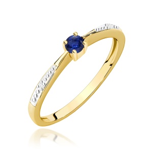 Pierścionek W0465 Szafir 0,15ct żółte złoto