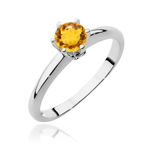 Pierścionek W0557 Cytryn 0,50ct białe złoto