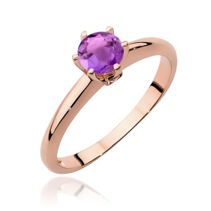 Pierścionek W0557 Ametyst 0,50ct różowe złoto