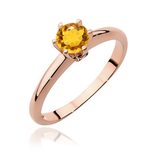 Pierścionek W0557 Cytryn 0,50ct różowe złoto