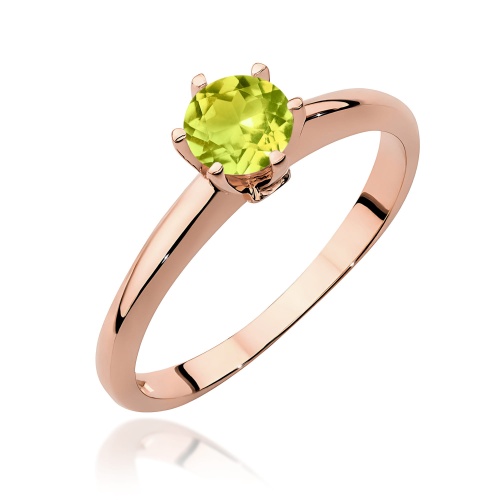 Žiedas W0557 Olivinas 0,60ct Rožinis auksas
