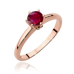 Pierścionek W0557 Rubin 0,60ct różowe złoto