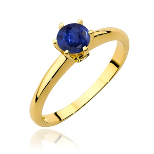 Pierścionek W0557 Szafir 0,50ct żółte złoto