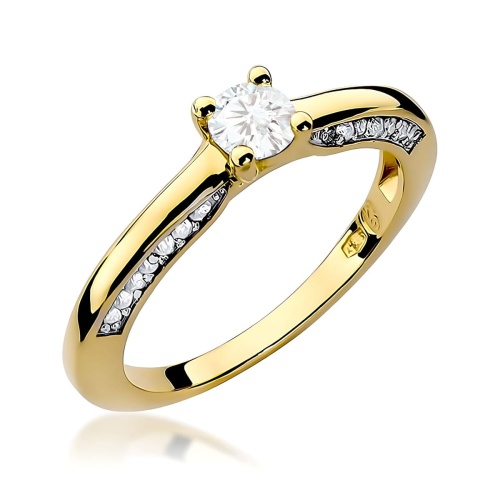 Pierścionek W0009 Diament 0,30ct Żółte złoto 375