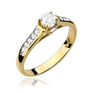 Pierścionek W0016 Diament 0,23ct Żółte złoto 375