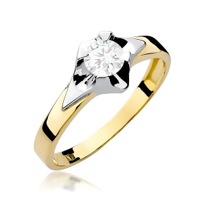 Pierścionek W0155 Diament 0,50ct Żółte złoto 375