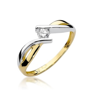 Pierścionek W0191B Diament 0,10ct żółte złoto 375