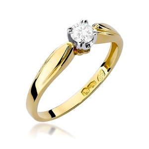 Pierścionek W0197 Diament 0,24ct żółte złoto 375