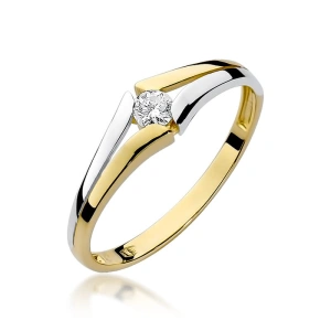Pierścionek W0207 Diament 0,10ct żółte złoto 375