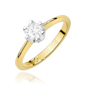 Pierścionek W0220B Diament 0,70ct Żółte złoto 375