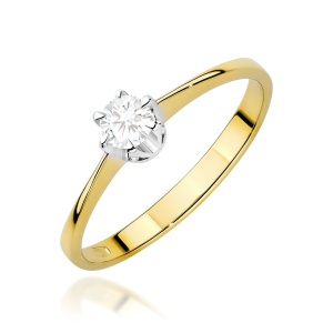 Pierścionek W0220 Diament 0,20ct Żółte złoto 375