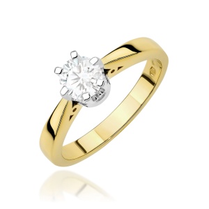 Pierścionek W0234 Diament 1,00ct Żółte złoto 375