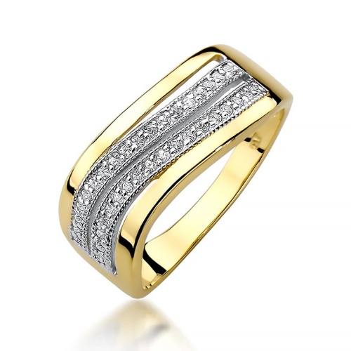 Ring W0416 mit Diamanten Gelbgold 375