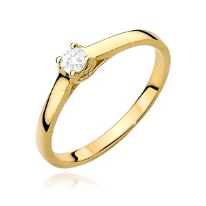 Pierścionek W0506 Diament 0,12ct Żółte złoto 375