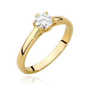 Pierścionek W0540 Diament 0,40ct Żółte złoto 375