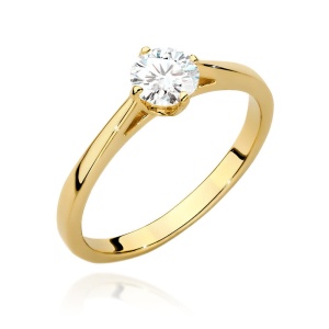 Pierścionek W0543 Diament 0,50ct Żółte złoto 375