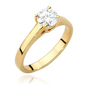 Pierścionek W0544 Diament 0,70ct Żółte złoto 375