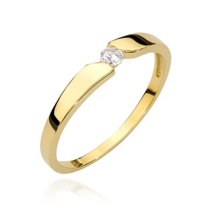 Pierścionek W0554 Diament 0,08ct Żółte złoto 375