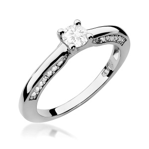 Pierścionek W0009 Diament 0,30ct Białe złoto 375