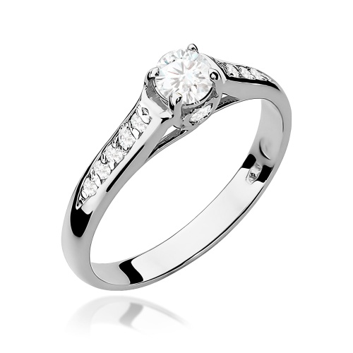Pierścionek W0016 Diament 0,23ct Białe złoto 375