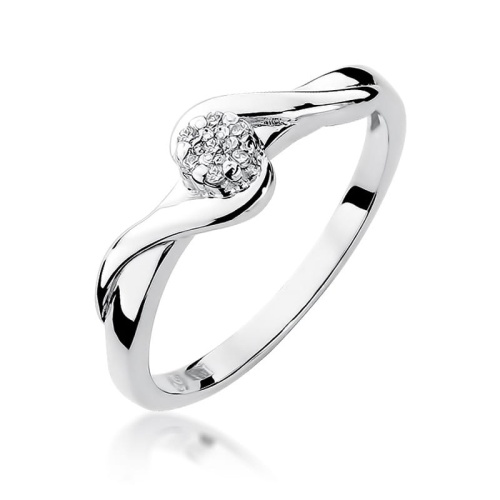 Pierścionek W0022 z diamentami żółte złoto 375