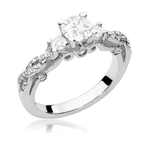 Pierścionek W0023 Diament 0,50ct Białe złoto 375