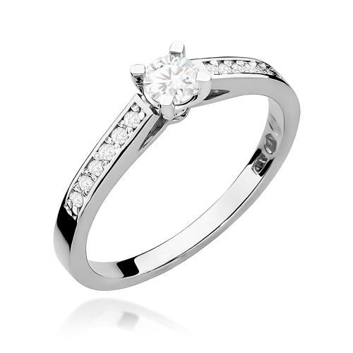 Pierścionek W0052 Diament 0,30ct białe złoto 375