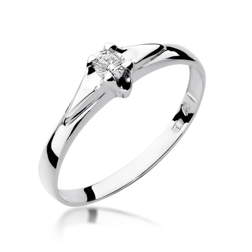 Bague W0088 Diamant 0,10ct Or blanc 375