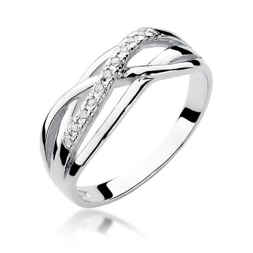 Bague W0157 vec des diamants Or blanc 375