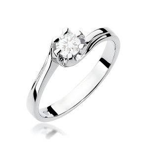 Pierścionek W0163 Diament 0,30ct białe złoto 375