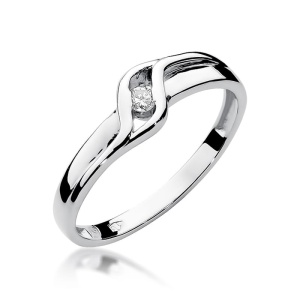 Pierścionek W0178 Diament 0,04ct białe złoto 375