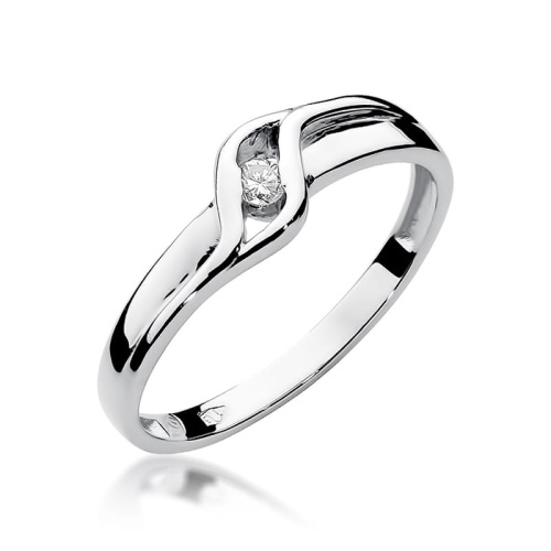 Pierścionek W0178 Diament 0,04ct białe złoto 375
