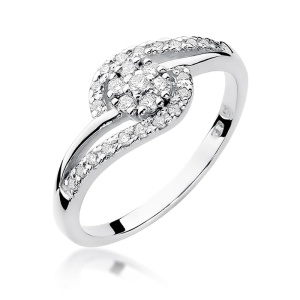 Pierścionek W0184 Diament 0,17ct białe złoto 375