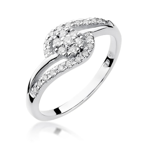 Pierścionek W0184 Diament 0,17ct białe złoto 375