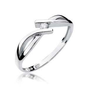 Pierścionek W0191 Diament 0,04ct białe złoto 375