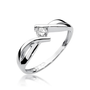 Pierścionek W0191B Diament 0,10ct białe złoto 375