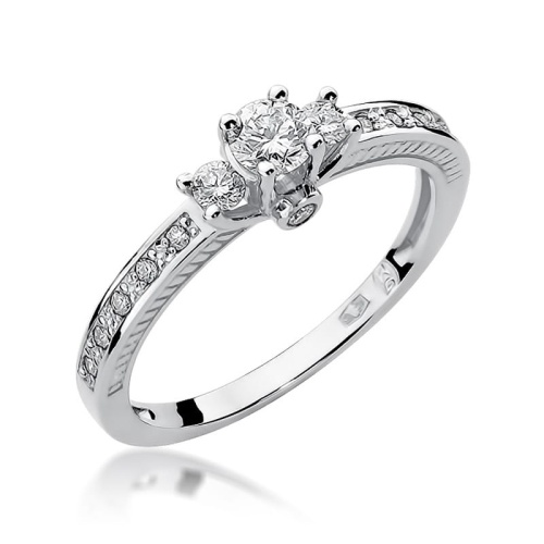 Pierścionek W0199 Diament 0,20ct białe złoto 375