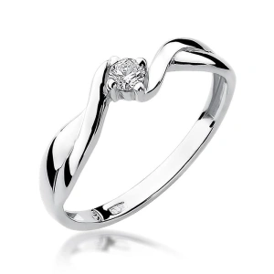 Pierścionek W0208 Diament 0,10ct białe złoto 375