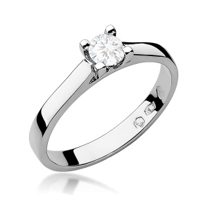 Pierścionek W0221B Diament 0,30ct Białe złoto 375