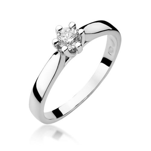 Pierścionek W0222B Diament 0,23ct białe złoto 375