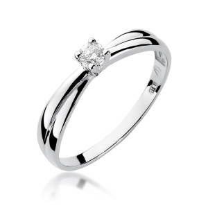 Pierścionek W0230 Diament 0,10ct białe złoto 375