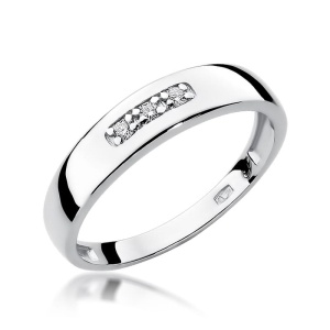 Pierścionek W0235 z diamentami białe złoto 375