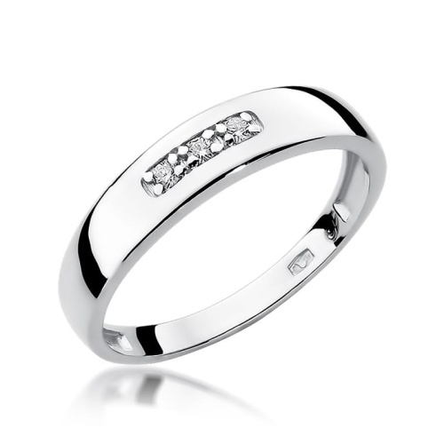 Pierścionek W0235 z diamentami białe złoto 375