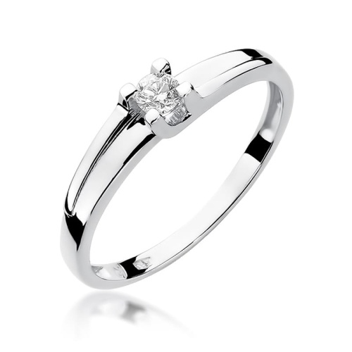 Pierścionek W0246 Diament 0,12ct białe złoto 375