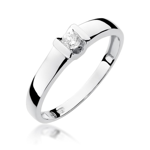 Pierścionek W0249 Diament 0,10ct białe złoto 375