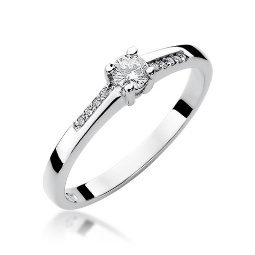 Pierścionek W0258 Diament 0,15ct białe złoto 375